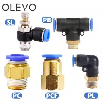 Пневматические фитинги olevo PC6-01 PC6-02 PC8-02 PC4-m5 4/6/8/10/12/14 мм