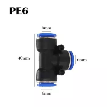 Пневматические фитинги QHJIA PE4/5/6/8/10/12/14/16 PEG6-4-6