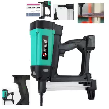 Пневматический пистолет для ногтей с перезаряжаемой литиевой батареей, пистолет для ногтей для гидропоглощения, стальной гвоздезабивной степлер, электрический пистолет для ногтей