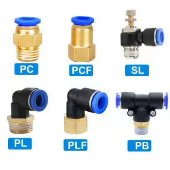 Пневматический соединитель PCF/PL/PLF 4/6/8 мм, резьба 1/8-1/2