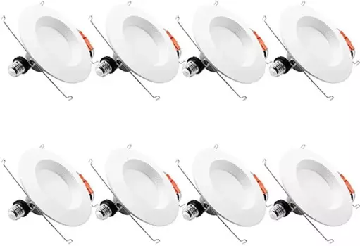 POCKETMAN, 8 шт., 5/6 дюймов, светодиодный встраиваемый светильник, 12 Вт, с регулируемой яркостью, 4000 К, холодный белый, светодиодный встраиваемый светильник в стиле ретро