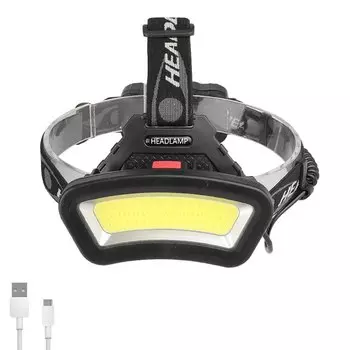 POCKETMAN USB перезаряжаемый налобный фонарь COB черный