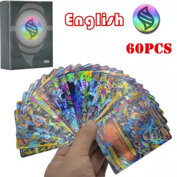 Подарочная коробка для карт Pokemon Mega EX, 60 шт., английская версия, блестящие карты покемона, коллекция игральных игр, бустер, детская игрушка в подарок