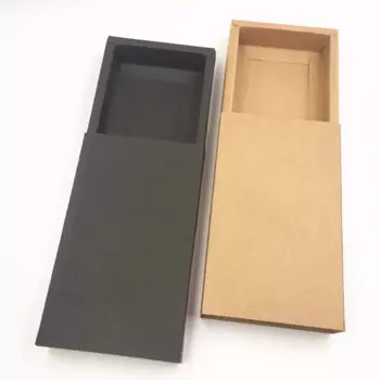 Подарочная коробка из черной крафт-бумаги, 50 шт.