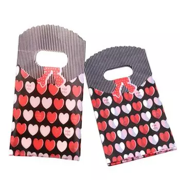 Подарочные пакеты FOUYIM сердечком 50 шт.