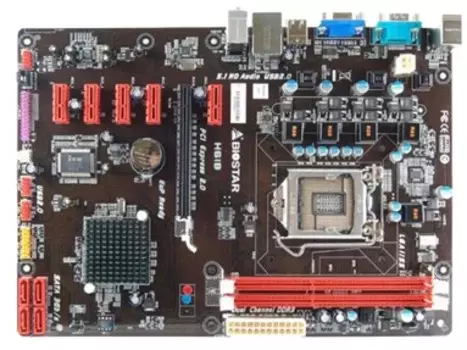 Подержанная материнская плата LGA 1155 для BIOSTAR TP61A H61 LGA1155 DDR3 6GPU 6PIC-E, разъем LGA 1155 для майнинга BIOSTAR TP61A H61 LGA115