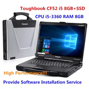 Подержанный ноутбук Toughbook Pa.nasonic CF52 i5 3360 8 ГБ, диагностический ноутбук CF-52 CF 52, функция Wi-Fi для программного обеспечения Alldata Mb Star SD C4