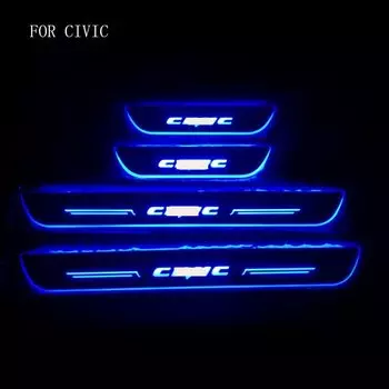 Подгонянные 4 шт., светодиодные подвисветодиодный педали, накладки на порог, для Honda Civic 2016-2018