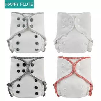 Подгузники для новорожденных Happy Flute, органический хлопок, миниатюрные тканевые подгузники AIO, стираются, товар для детей 3-5 кг