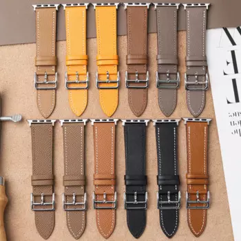 Подходит для Apple Strap Ultra2 S9, Новый кожаный ремешок с козьим узором икры, сшитый вручную, 49 мм 41 мм