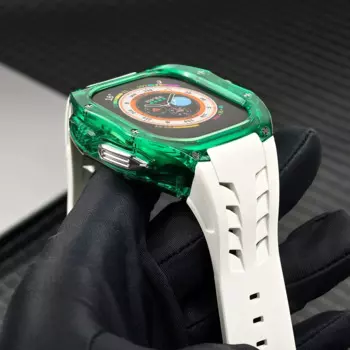 Подходит для Apple Watch Ultra2 49 мм, роскошный модифицированный ремешок + чехол из ТПУ, легкий силиконовый ремешок с полной упаковкой для IWatch9 49 мм