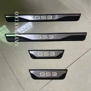 Подходит для GAC EMZOOM GS3 2024 2021, накладка на порог автомобиля, защита педали, порог из нержавеющей стали, пластиковый автомобильный аксессуар