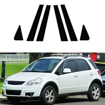 Подходит для хэтчбека Suzuki SX4 2006 2007 2008-2013 глянцевая черная дверь окно столб отделка Обложка Наклейка