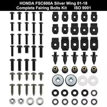Подходит для HONDA FSC600A Silver Wing 2001-2018, полный обтекатель, комплект болтов, гайки, зажимы, закрывающие болты, нержавеющая сталь
