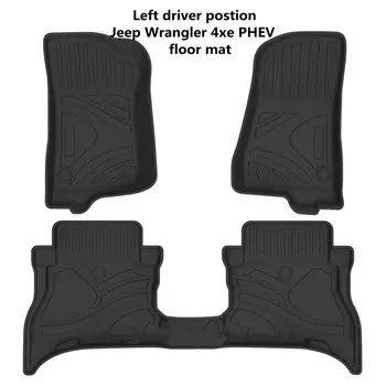 Подходит для JEEP Wrangler Rubicon 4xe PHEV, универсальный автомобильный напольный коврик для любой погоды, JEEP Wrangler JL 4XE, водонепроницаемый напольный коврик