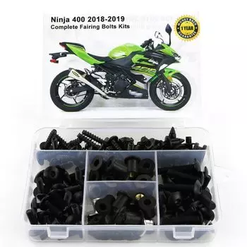 Подходит для Kawasaki Ninja 400 2018 2019-2024, полный комплект болтов для обтекателя, винты для кузова, стальные зажимы, скоростные гайки, закрывающие болты