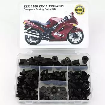 Подходит для Kawasaki ZZR1100 ZX-11 1993-2001, полный комплект болтов для мотоцикла, винты, стальные гайки для скорости кузова, болт