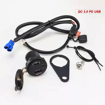 Подходит для мотоцикла Yamaha MT-07 MT-09 XSR900 Tracer 900, двойная розетка USB/USB-C QC3.0, водонепроницаемая розетка для быстрого зарядного устройства