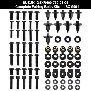 Подходит для Suzuki GSXR600 GSX-R600 GSXR 600 750 2004 2005, полный комплект обтекателя, комплект болтов, винты, зажимы обтекателя, гайка из нержавеющей стали