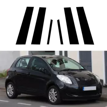 Подходит для Toyota Yaris XP90 2006 2007 2008 2009-2011, 5-дверный хэтчбек, автомобильные стойки, оконные дверные накладки, наклейка, крышка, внешние комплекты