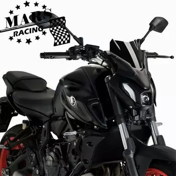 Подходит для YAMAHA FZ07 MT07 MT-07 mt07 2021 2022 мотоциклетный черный ветровой экран лобового стекла комплект из алюминия дефлектор обтекатель
