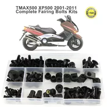 Подходит для Yamaha Tmax500 Tmax 500 2001-2011, полный комплект болтов для обтекателя мотоцикла, полный комплект винтов для боковой крышки, зажимы, гайки, сталь