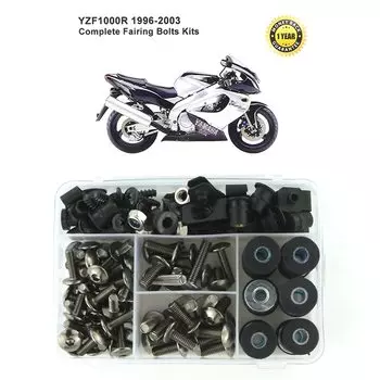 Подходит для Yamaha YZF1000R 1996-2003, полный комплект болтов для обтекателя, закрывающие болты, полные зажимы для обтекателя мотоцикла, гайки, винты, сталь