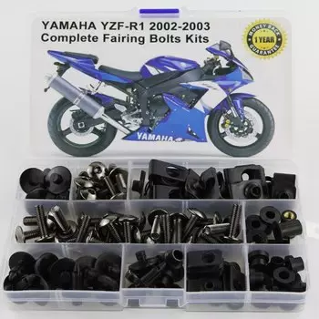Подходит для Yamaha YZF-R1 R1 2002 2003, полный комплект болтов для обтекателя мотоцикла, винты для кузова, зажимы для обтекателя, стальной комплект