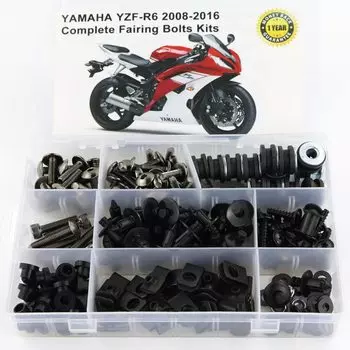 Подходит для Yamaha YZF R6 YZF-R6 2008-2016, винты для мотоцикла, полный комплект болтов обтекателя, крепежные зажимы для шайбы, стальные гайки