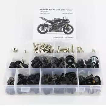 Подходит для Yamaha YZF R6 YZFR6 YZF-R6 2006 2007, полный комплект болтов обтекателя, зажимы для обтекателя мотоцикла, гайки скорости, болты бокового покрытия