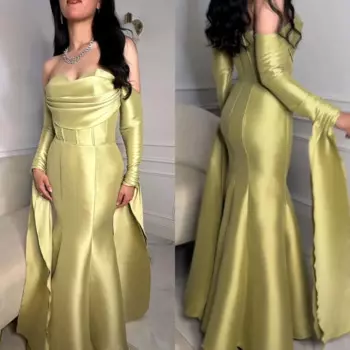 Подходящие по индивидуальному заказу плиссированные длинные платья русалки без бретелек с открытыми плечами Платья для встречи выпускников Изысканный современный стиль Мода