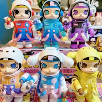 Подлинная фигурка Mega Space Sanrio Hello Kitty Melody Kuromi Kawaii Molly 400% экшн-фигурка игрушка для взрослых и детей Рождественский подарок