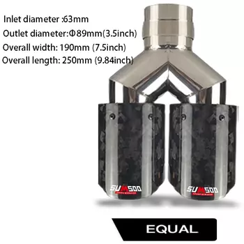 Подлинный sumsoo1 шт. двойное Кованое углеродное волокно + золотистая хромированная нержавеющая сталь автомобильный выхлопной наконечник двойная Концевая труба модификация глушитель