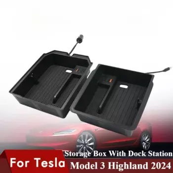 Подлокотник для центральной консоли Tesla Model 3 Highland 2024, контейнер для хранения очков, зарядный концентратор USB Type-C, Расширительная док-станция