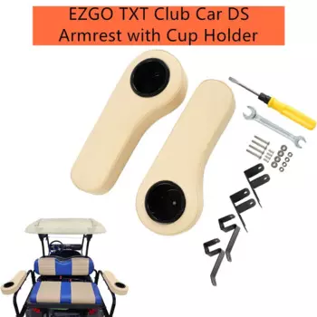Подлокотник для гольф-кара с подстаканником для EZGO TXT Club Car DS Precedent и комплект заднего сиденья Yamaha, обновленная опорная рама/без необходимости Dr