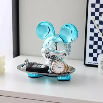 Поднос «Микки Мауса» Disney 2024, милое украшение для ТВ-кабинета, домашний вход, декоративные подарки с гальваническим покрытием для хранения ключей