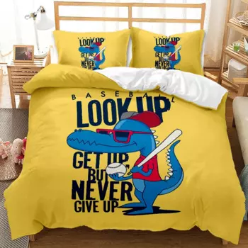 Пододеяльники с динозавром, искусственный полиэстер, милый рисунок, 3D мультяшный пододеяльник, индивидуальный Комплект постельного белья, Королевский размер