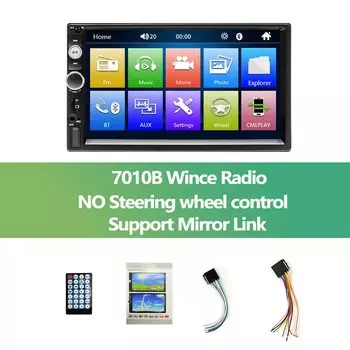 Podofo 2 Din автомобильный радиоприемник 7 "Bluetooth стерео 2din видео мультимедийный плеер авторадио сенсорный экран авто радио для универсального VW Kia