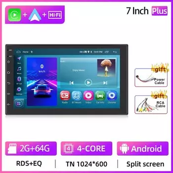 Podofo 2din Android 2 + 64G Автомобильный радиоприемник 7 9 10 дюймов Автомагнитола GPS WIFI Bluetooth CarPlay для универсального Toyota VW Nissan Honda