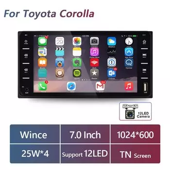 Podofo 2Din Wince/Android автомобильный радиоприемник мультимедийный плеер GPS-навигация CarPlay Wi-Fi стерео HiFi для Toyota Corolla авторадио