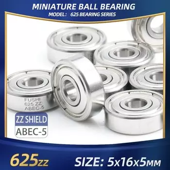 Подшипник FUSHI 625zz 2rs 5x16x5 мм для 3D-принтера, прочные промышленные двигатели, фланец из нержавеющей стали 625, гибридный керамический шарикоподшипник