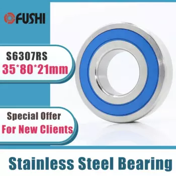 Подшипник S6307RS 35*80*21 мм ABEC-3 440C из нержавеющей стали S 6307RS, шарикоподшипник из нержавеющей стали 6307, 1 шт.
