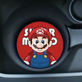 Подставки для автомобиля Super Mario, ПВХ нескользящий коврик для стаканов с водой, многофункциональный нескользящий коврик с прорезями для стаканов с водой, аниме, аксессуары для автомобильного интерьера