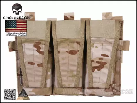 Подсумок EmersonGear-Triple Magzine только для жилета AVS, Combat Molle, подсумок MAG, Multicam Combat, EM9030