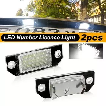 Подсветка номерного знака автомобиля, 12 В, светодиодные белые лампы номерного знака, задняя сигнальная лампа в сборе для Ford Focus 2 MK2 2003-2008 C-MAX
