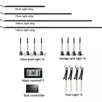 подсветка салона авто аксессуары для авто 1 шт. Универсальный светодиодный внутренний окружающий свет Автомобильная акриловая полоса Symphony RGB 64 Цветная оптоволоконная полоса Декоративная лампа аксессуары