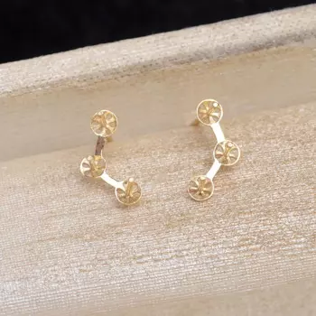 Подвеска для сережек из настоящего желтого золота 18 К AU750, фурнитура для крепления, базовые настройки ювелирных изделий, аксессуары, детали для жемчуга 4,5-5 мм