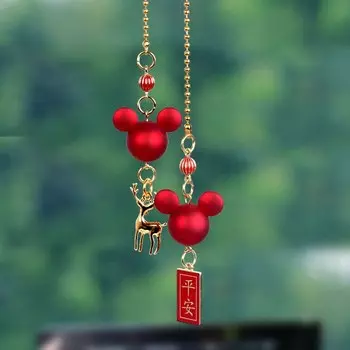 Подвеска для украшения интерьера автомобиля, милая подвеска в виде зеркала заднего вида с головой Микки, украшение для автомобильных товаров, аксессуары для салона автомобиля