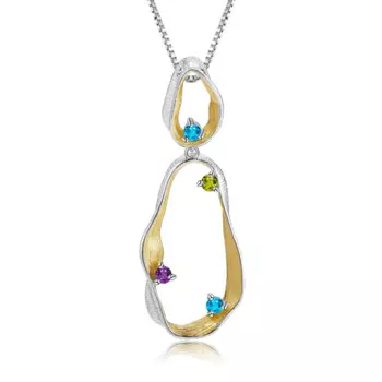 Подвеска из серебра 925 пробы, с натуральным цветом