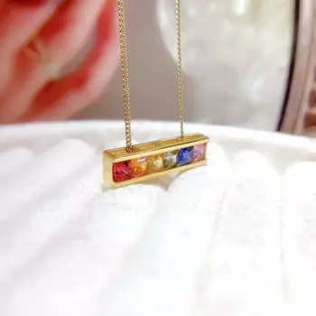 Подвеска из серебра 925 пробы с натуральным сапфиром